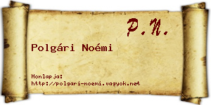 Polgári Noémi névjegykártya